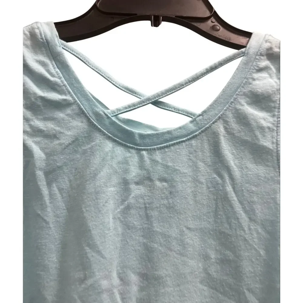 Justice blue kitty cat ice cream fair tank girls SZ 14